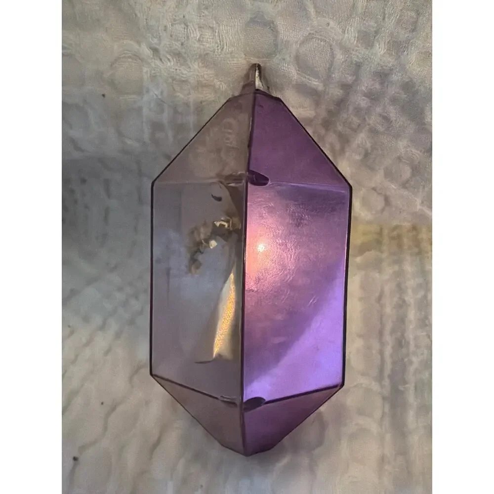 Vintage Angel in Purple Plastic Crystal Ornament Christmas Holiday Decoration